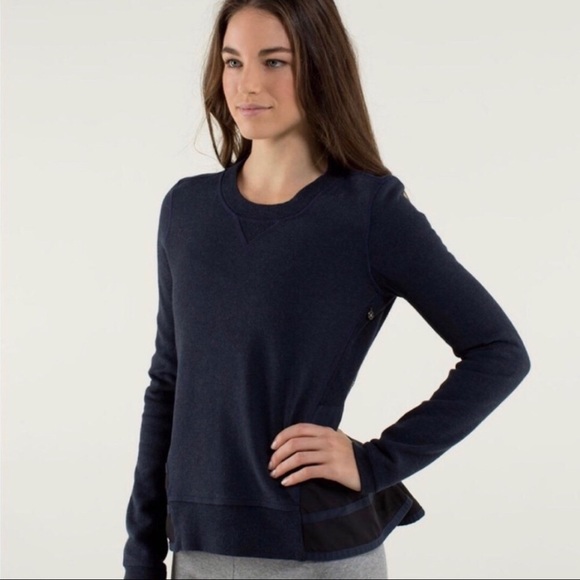 lululemon athletica Tops - Lululemon Limited Edition Ruffled Up Pullover Navy